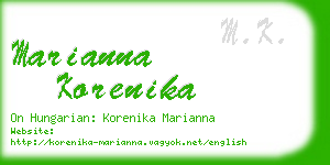 marianna korenika business card